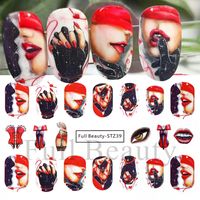Valentine's Day Sweet Cartoon Heart Shape Stickers Nail Patches 1 Piece sku image 16