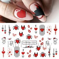 La Saint-valentin Sucré Dessin Animé Forme De Cœur Autocollants Ongles Correctifs 1 Pièce sku image 12