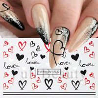 Valentine's Day Sweet Cartoon Heart Shape Stickers Nail Patches 1 Piece sku image 9
