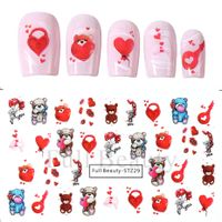 Día De San Valentín Dulce Dibujos Animados Forma De Corazón Pegatinas Parches De Uñas 1 Pieza sku image 6