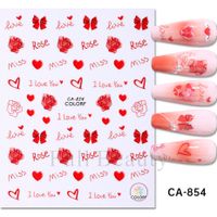 Valentine's Day Cute Heart Shape Rose Flower Pvc Nail Patches 1 Piece sku image 5