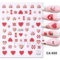 Valentine's Day Cute Heart Shape Rose Flower Pvc Nail Patches 1 Piece sku image 1