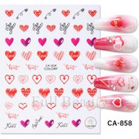 Valentine's Day Cute Heart Shape Rose Flower Pvc Nail Patches 1 Piece sku image 9