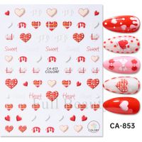 Valentine's Day Cute Heart Shape Rose Flower Pvc Nail Patches 1 Piece sku image 4