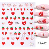 Valentine's Day Cute Heart Shape Rose Flower Pvc Nail Patches 1 Piece sku image 8