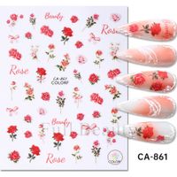 Valentine's Day Cute Heart Shape Rose Flower Pvc Nail Patches 1 Piece sku image 12