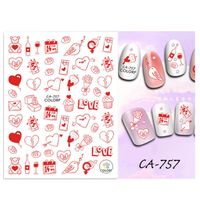 Valentine's Day Cute Heart Shape Rose Flower Pvc Nail Patches 1 Piece sku image 20