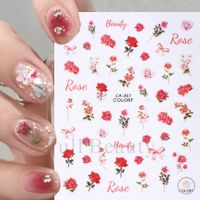 Valentine's Day Cute Heart Shape Rose Flower Pvc Nail Patches 1 Piece main image 3