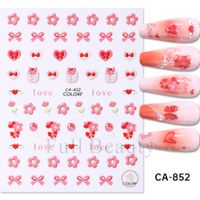 Valentine's Day Cute Heart Shape Rose Flower Pvc Nail Patches 1 Piece sku image 3