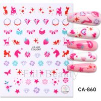 Valentine's Day Cute Heart Shape Rose Flower Pvc Nail Patches 1 Piece sku image 11