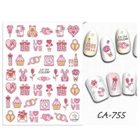 Valentine's Day Cute Heart Shape Rose Flower Pvc Nail Patches 1 Piece sku image 19
