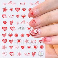 Valentine's Day Cute Heart Shape Rose Flower Pvc Nail Patches 1 Piece main image 2