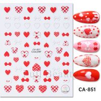 Valentine's Day Cute Heart Shape Rose Flower Pvc Nail Patches 1 Piece sku image 2