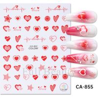Valentine's Day Cute Heart Shape Rose Flower Pvc Nail Patches 1 Piece sku image 6