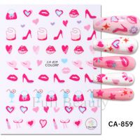 Valentine's Day Cute Heart Shape Rose Flower Pvc Nail Patches 1 Piece sku image 10