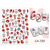 Valentine's Day Cute Heart Shape Rose Flower Pvc Nail Patches 1 Piece sku image 14