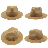 Unisex Simple Style Solid Color Flat Eaves Fedora Hat main image 3