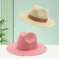 Unisex Simple Style Solid Color Flat Eaves Fedora Hat main image 1