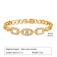 Le Cuivre Élégant Brillant Patchwork Incruster Feuille Infini Forme De Cœur Zircon Bracelets sku image 2