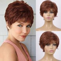 Women's Casual Simple Style Holiday Home High Temperature Wire Side Fringe Short Curly Hair Wigs main image 1
