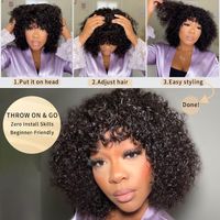 Women's Simple Style Holiday High Temperature Wire Air Bangs Short Curly Hair Wigs main image 3
