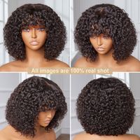 Women's Simple Style Holiday High Temperature Wire Air Bangs Short Curly Hair Wigs sku image 1