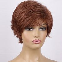 Women's Casual Simple Style Holiday Home High Temperature Wire Side Fringe Short Curly Hair Wigs main image 3