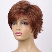 Women's Casual Simple Style Holiday Home High Temperature Wire Side Fringe Short Curly Hair Wigs main image 2