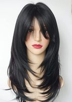Women's Simple Style Holiday High Temperature Wire Long Bangs Long Straight Hair Wigs sku image 3