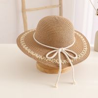 Women's Simple Style Bow Knot Flat Eaves Straw Hat sku image 1