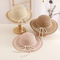 Women's Simple Style Bow Knot Flat Eaves Straw Hat main image 1