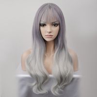 Women's Elegant Sweet Casual Party High Temperature Wire Bangs Long Curly Hair Wig Net main image 5