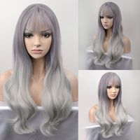 Women's Elegant Sweet Casual Party High Temperature Wire Bangs Long Curly Hair Wig Net sku image 1