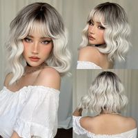 Women's Simple Style Casual Carnival Stage High Temperature Wire Bangs Long Curly Hair Wig Net sku image 4