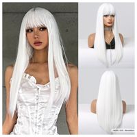 Women's Simple Style Casual Carnival Stage High Temperature Wire Bangs Long Curly Hair Wig Net sku image 6