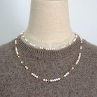 Wholesale Elegant Pentagram Imitation Pearl Titanium Steel Copper Beaded Plating Gold Plated Necklace main image 1