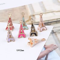 10 Pcs/package Simple Style Tower Metal Enamel Jewelry Accessories main image 2