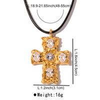 Ig Style Simple Style Cross Alloy Wax Line Plating Inlay Zircon Women's Pendant Necklace main image 2