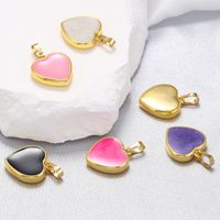 1 Piece Elegant Heart Shape Copper Enamel Plating Jewelry Accessories main image 2