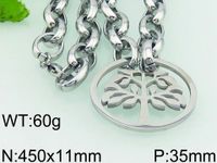 Fashion Tree Titanium Steel Plating Hollow Out Bracelets Necklace sku image 3