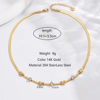 304 Stainless Steel 14K Gold Plated Elegant Classic Style Plating Hollow Out Inlay Square Butterfly Elephant Zircon Necklace main image 2