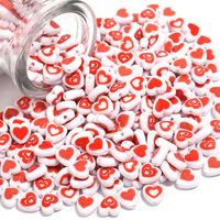 100 PCS/Package 8mm Hole 1~1.9mm Arylic Heart Shape Beads main image 3