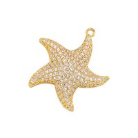 1 Piece Simple Style Starfish Copper Plating Inlay Jewelry Accessories main image 3