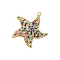1 Piece Simple Style Starfish Copper Plating Inlay Jewelry Accessories sku image 8