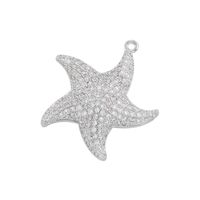 1 Piece Simple Style Starfish Copper Plating Inlay Jewelry Accessories sku image 2