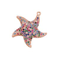 1 Piece Simple Style Starfish Copper Plating Inlay Jewelry Accessories sku image 10
