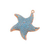 1 Piece Simple Style Starfish Copper Plating Inlay Jewelry Accessories sku image 7