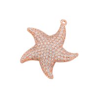 1 Piece Simple Style Starfish Copper Plating Inlay Jewelry Accessories sku image 3