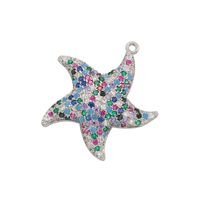 1 Piece Simple Style Starfish Copper Plating Inlay Jewelry Accessories sku image 9