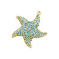 1 Piece Simple Style Starfish Copper Plating Inlay Jewelry Accessories sku image 5
